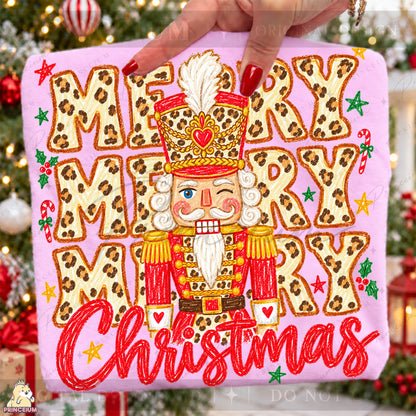 Leopard Print Nutcracker Christmas PNG Merry Christmas Design | Digital Download