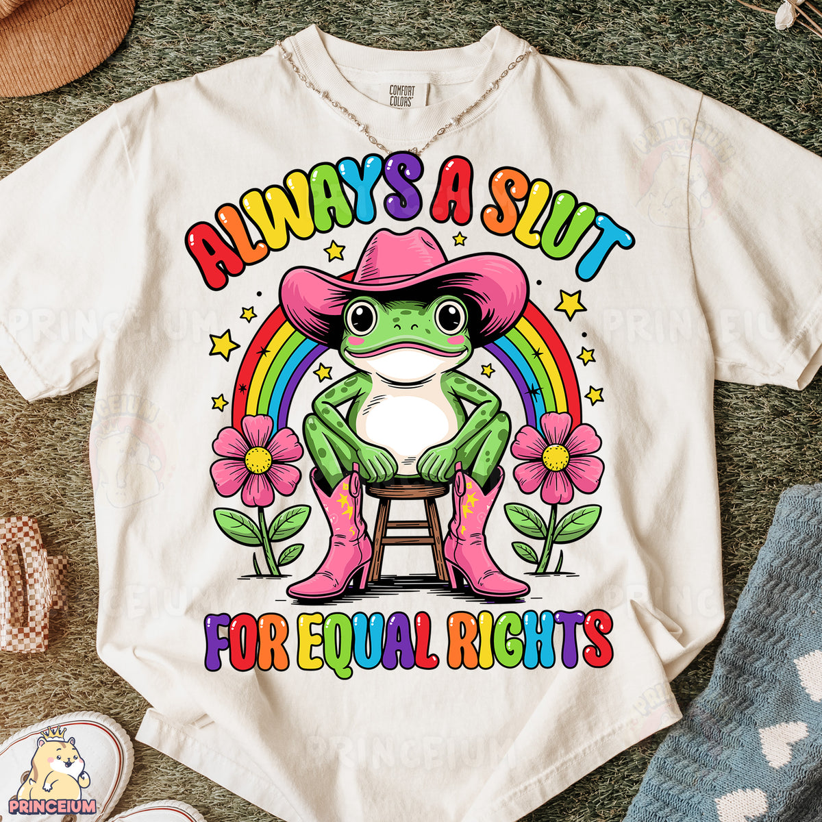 a t - shirt with a frog wearing a cowboy hat
