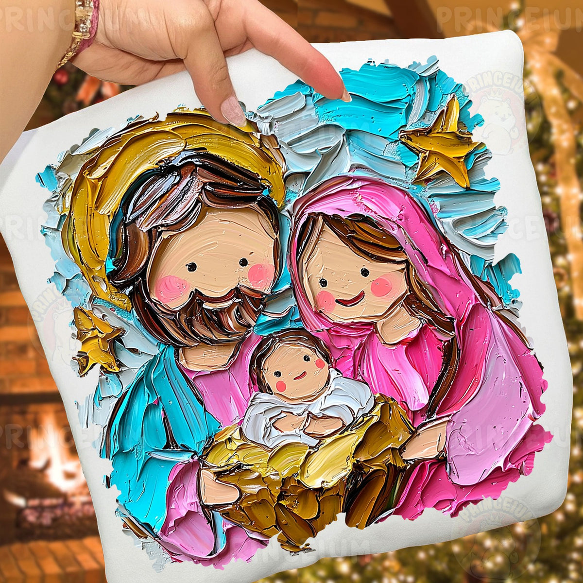 Painted Holy Family Nativity