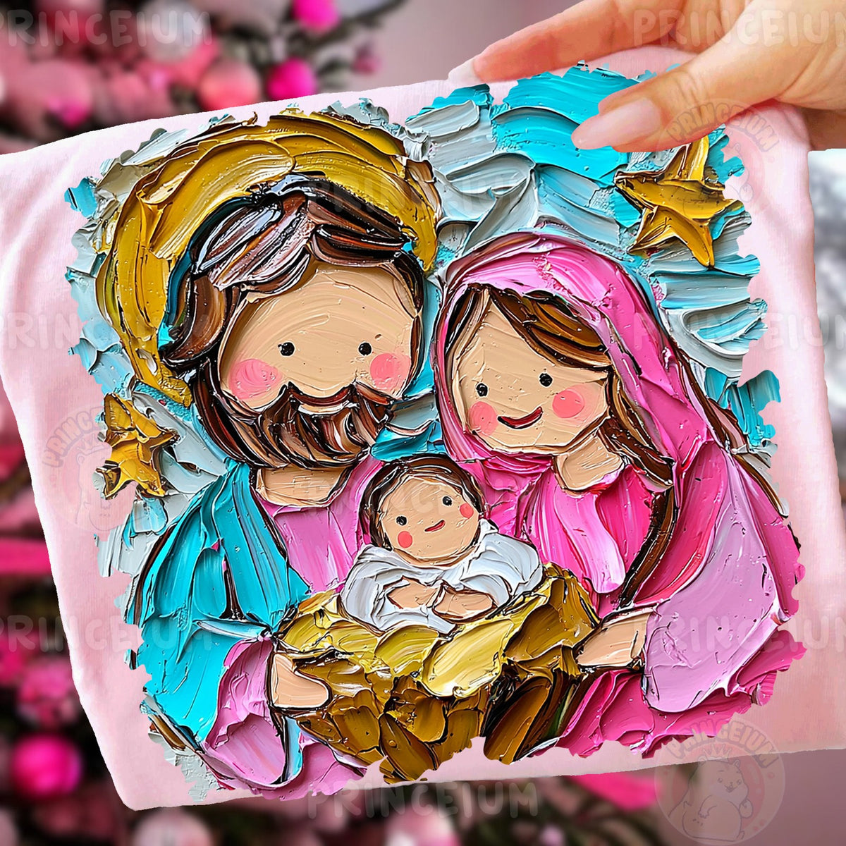 Painted Holy Family Nativity
