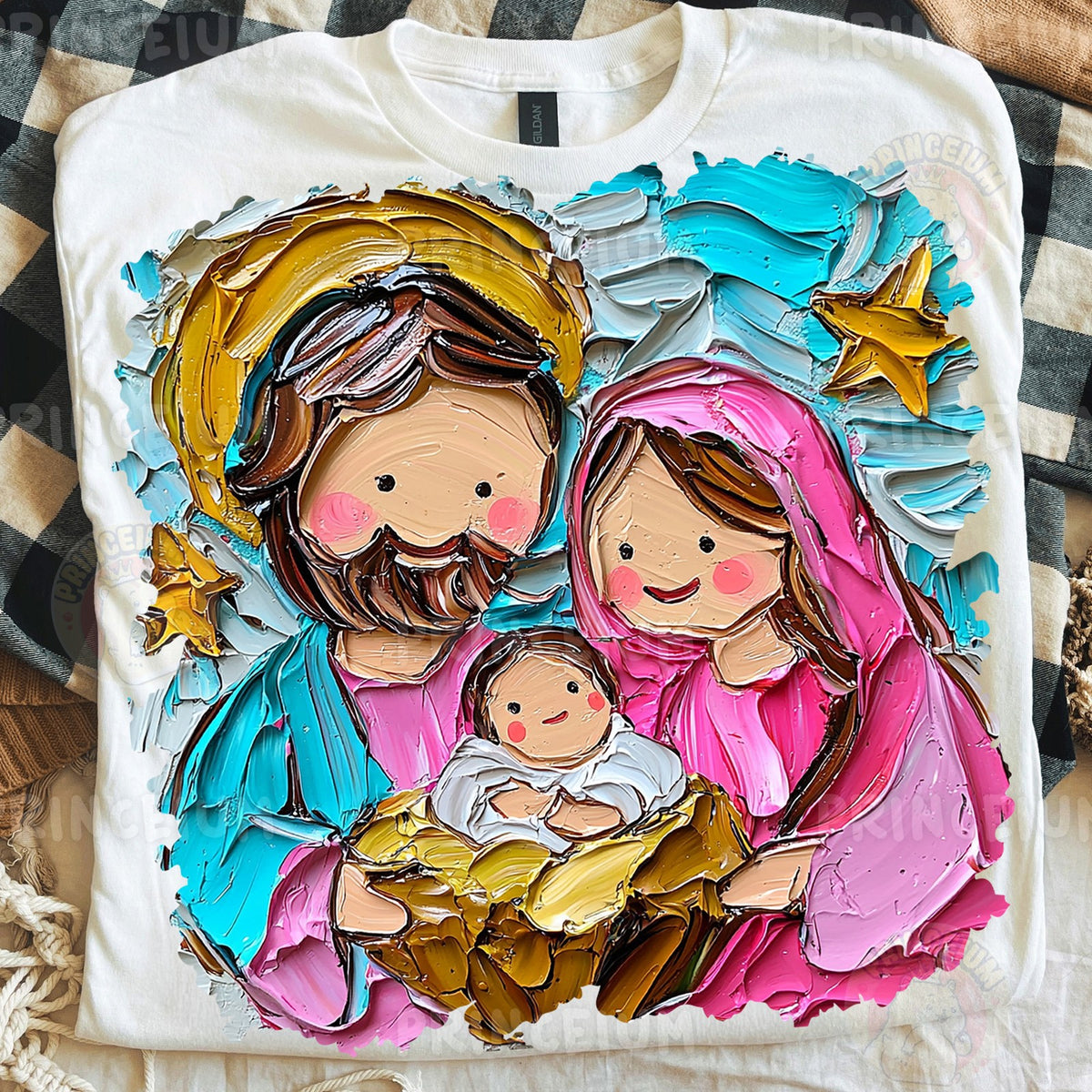 Painted Holy Family Nativity