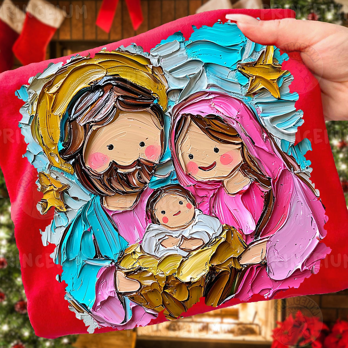Painted Holy Family Nativity