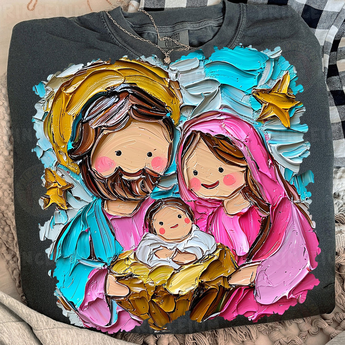 Painted Holy Family Nativity