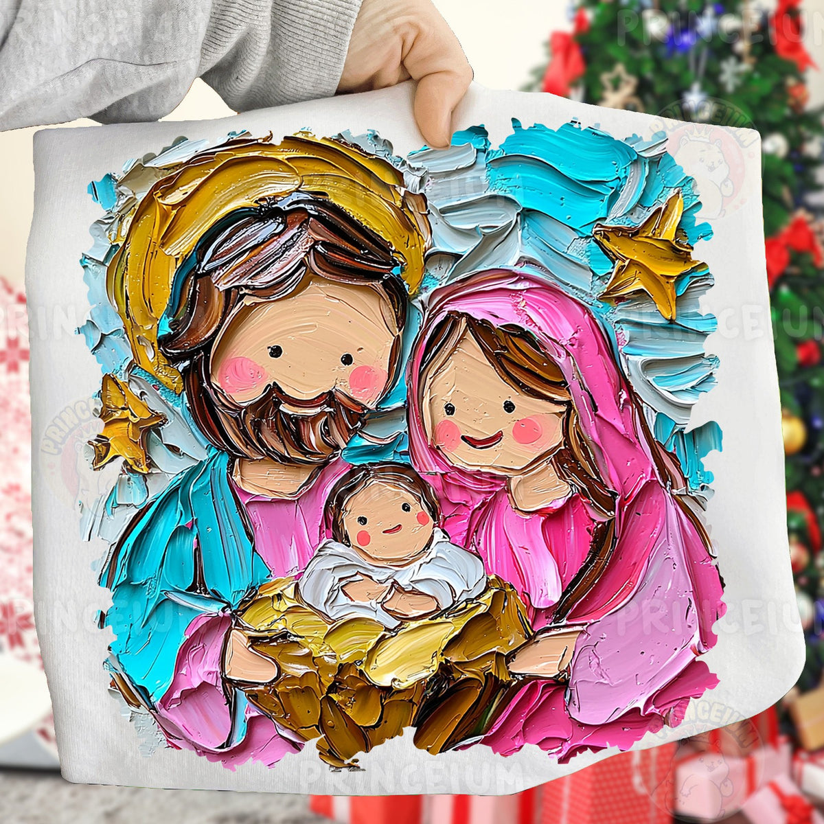 Painted Holy Family Nativity