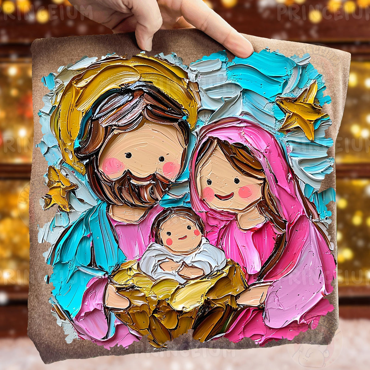 Painted Holy Family Nativity