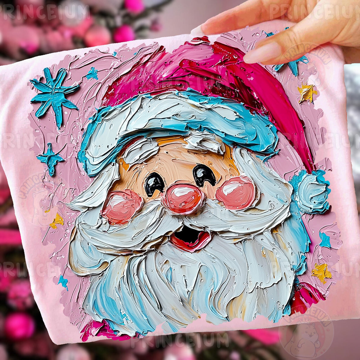 Painted Pink Santa