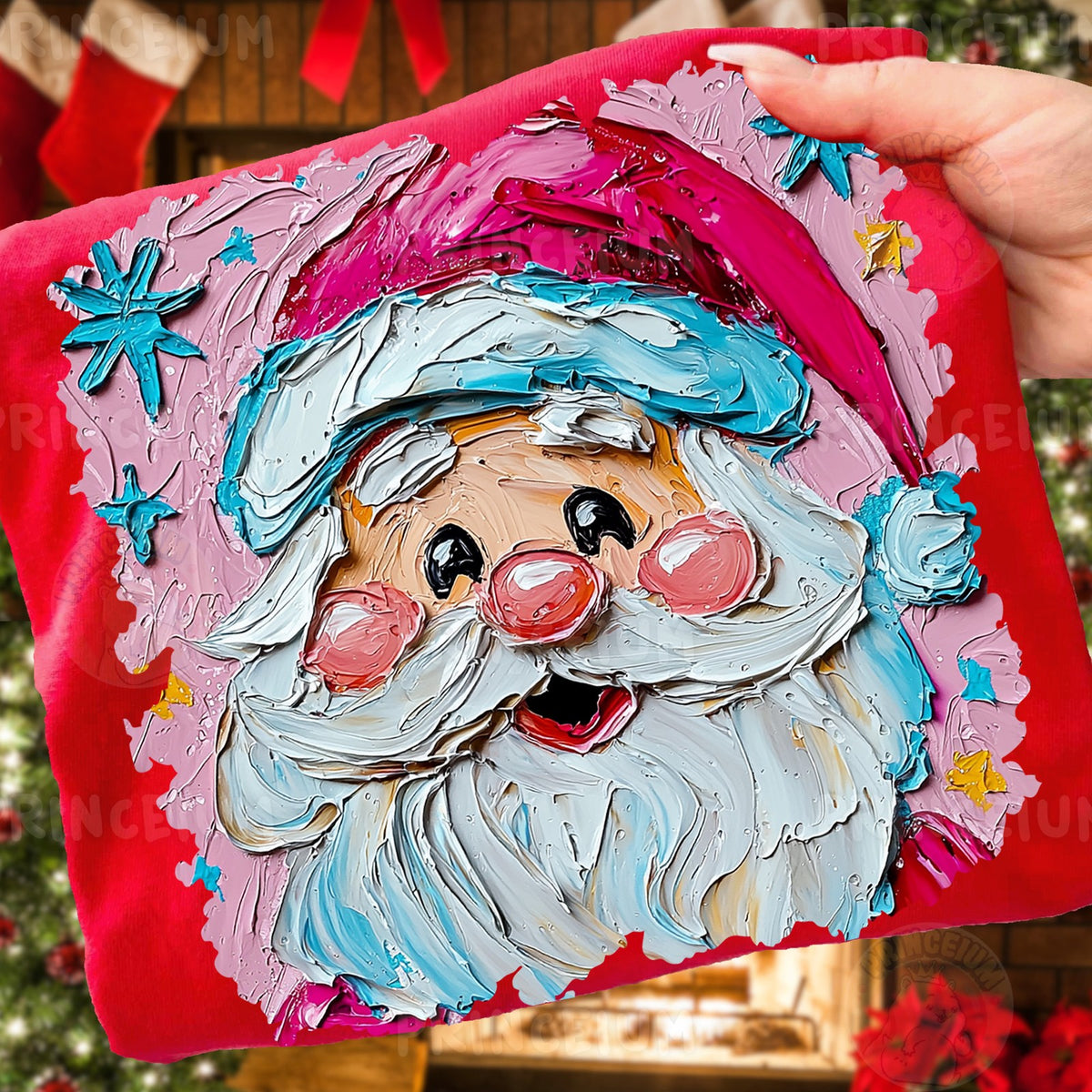 Painted Pink Santa
