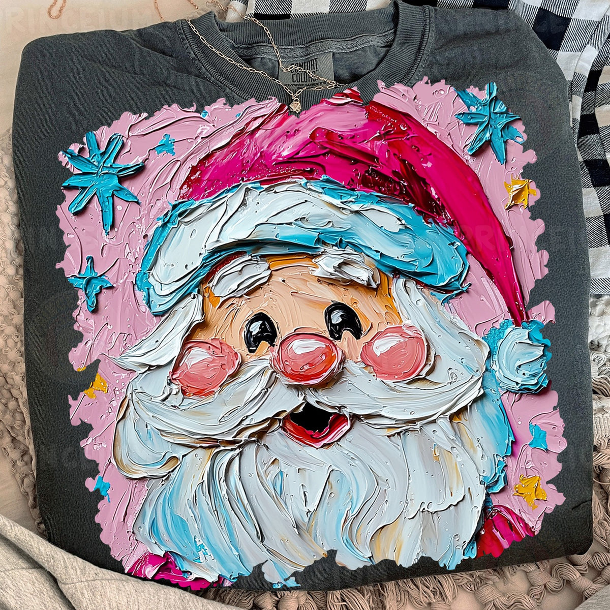 Painted Pink Santa