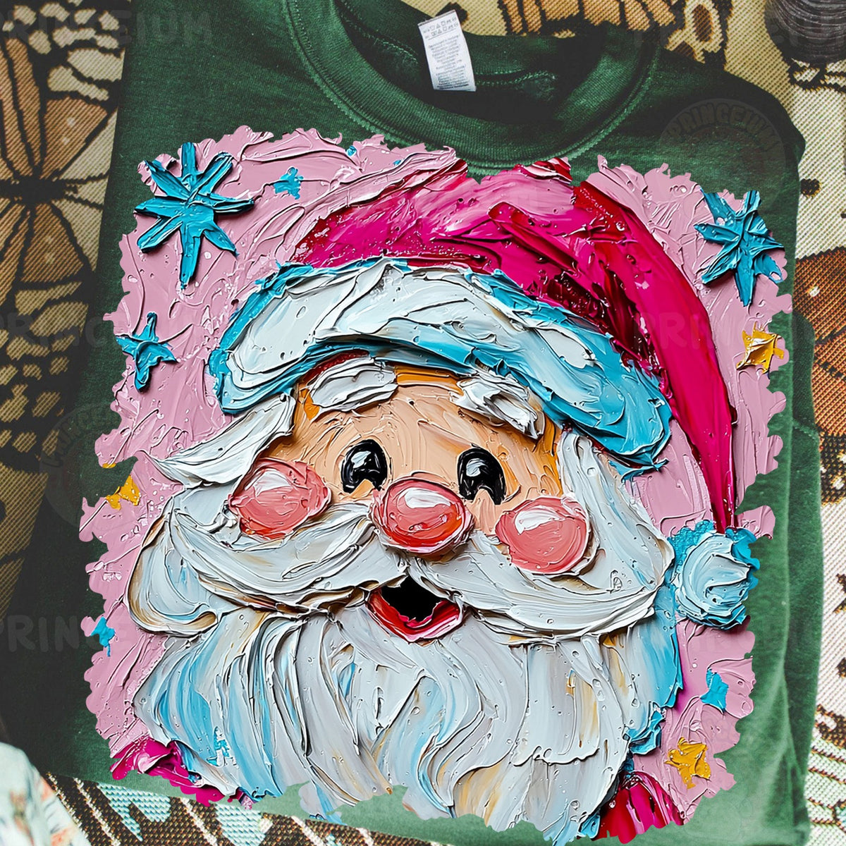 Painted Pink Santa
