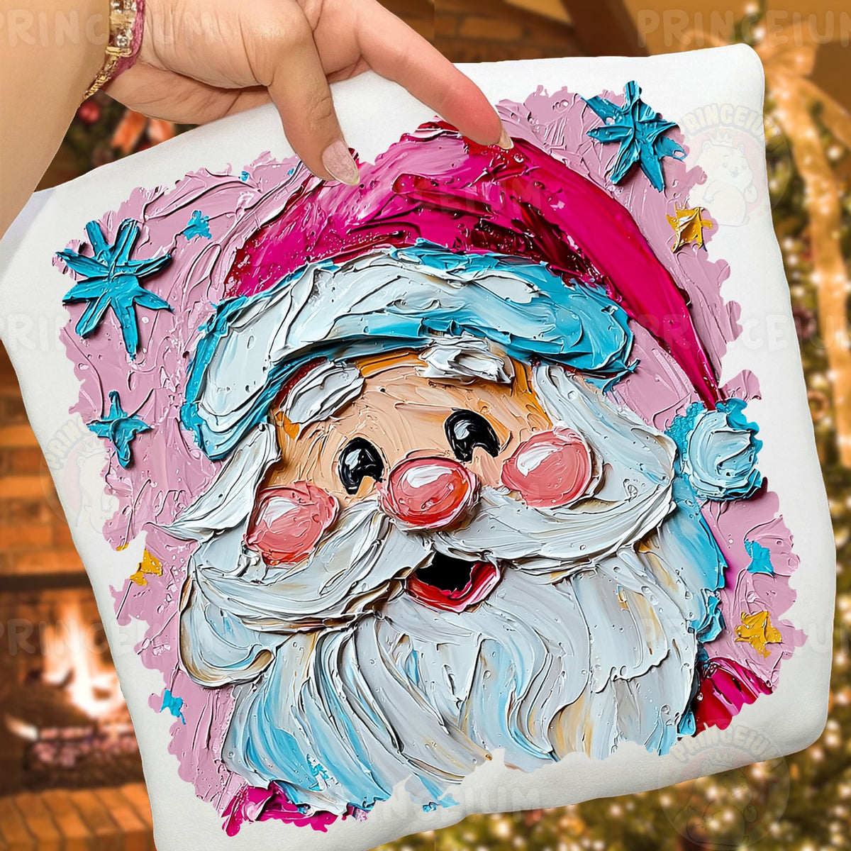 Painted Pink Santa