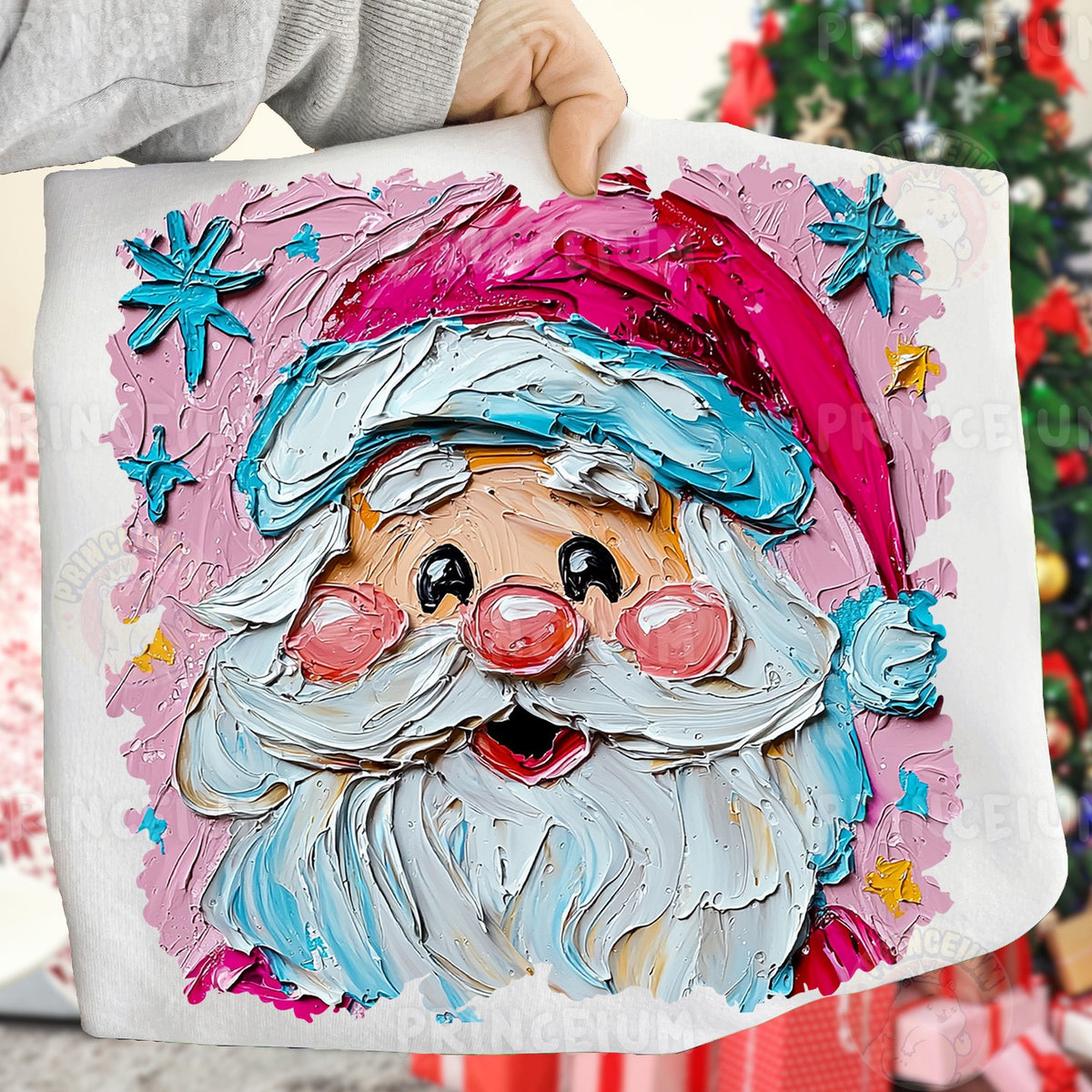 Painted Pink Santa