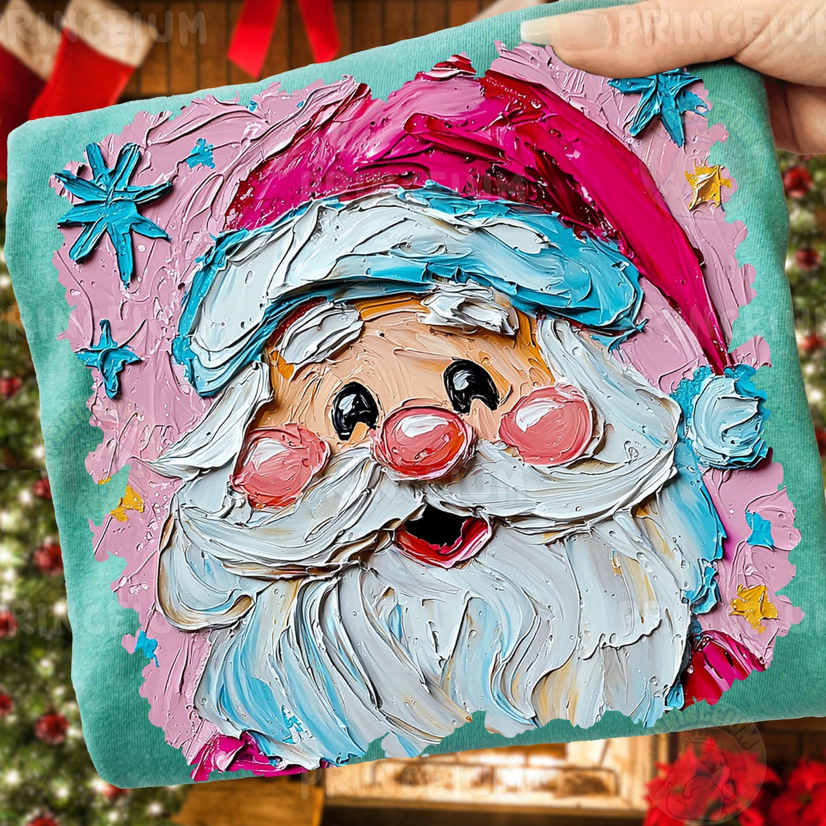Painted Pink Santa