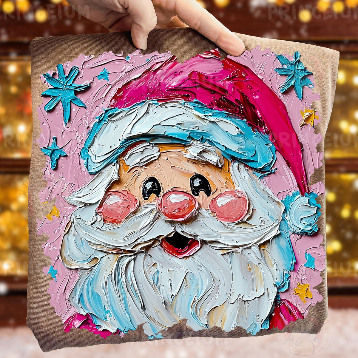 Painted Pink Santa