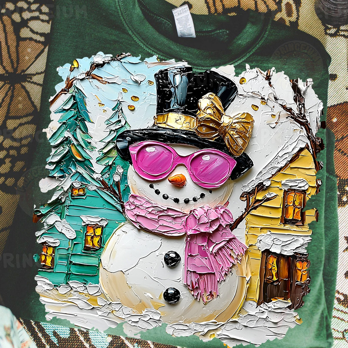 Painted Snowman Winter Village