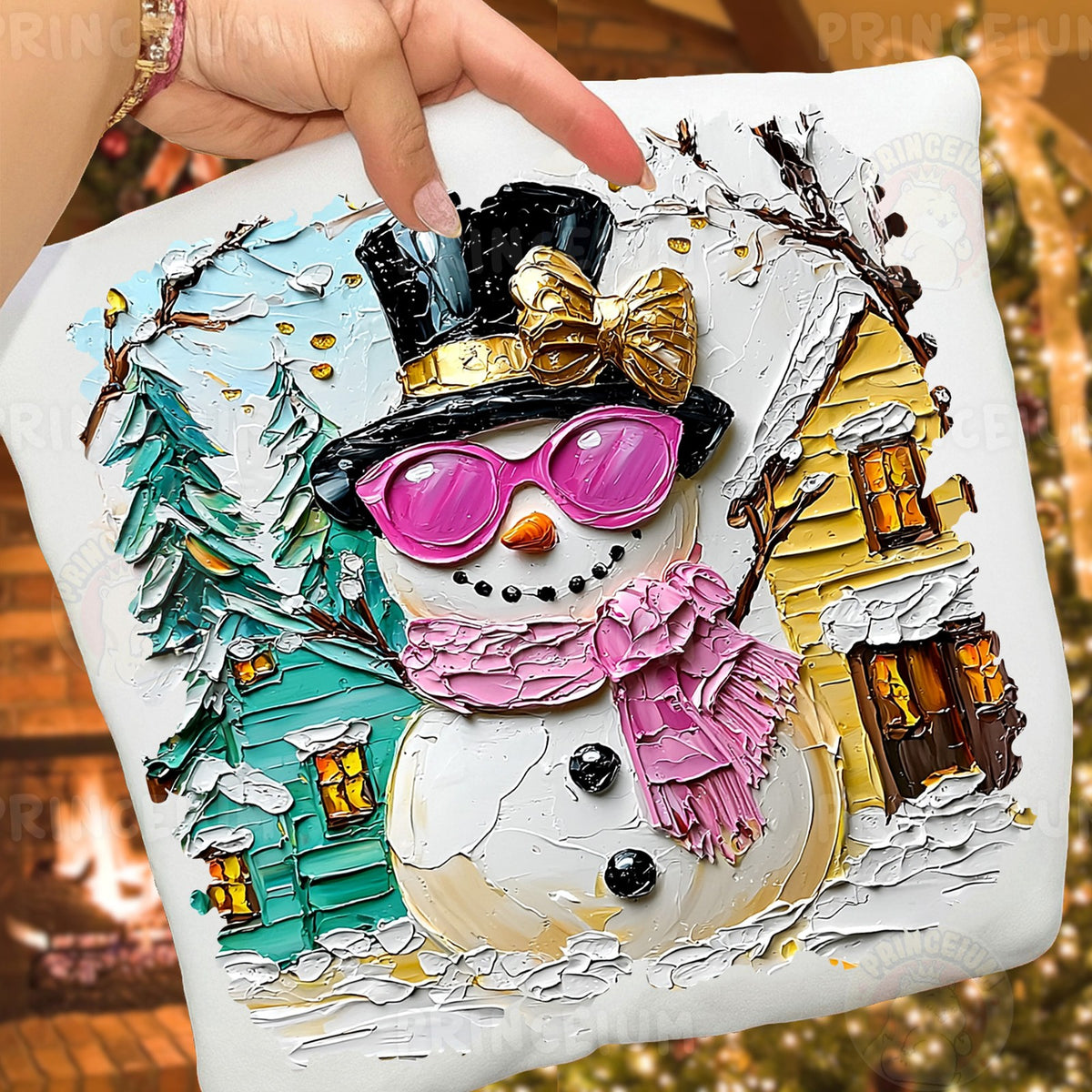Painted Snowman Winter Village