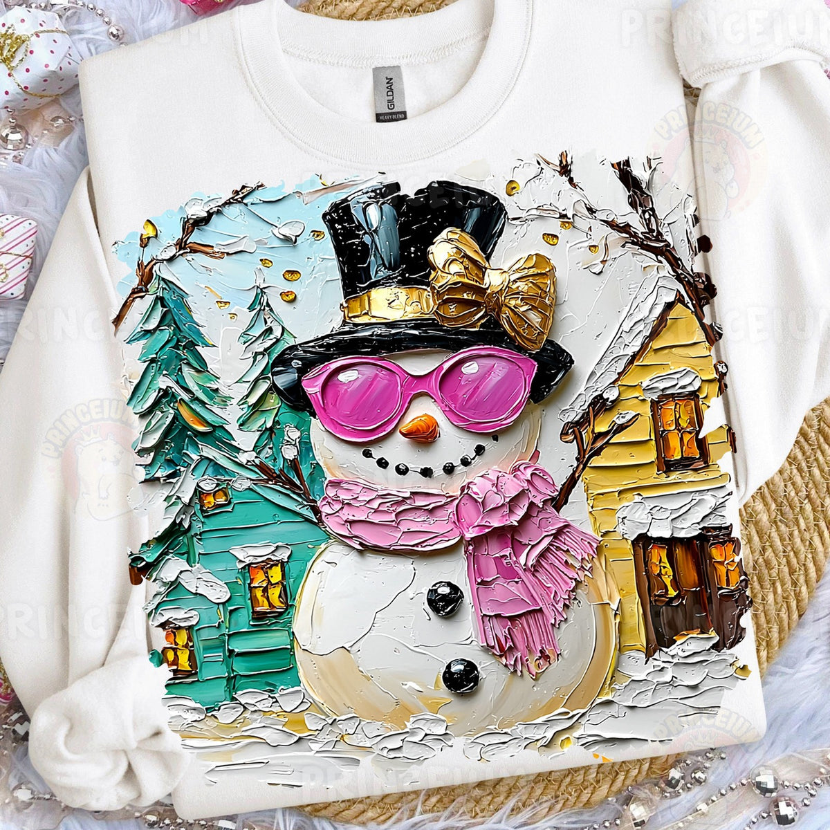 Painted Snowman Winter Village