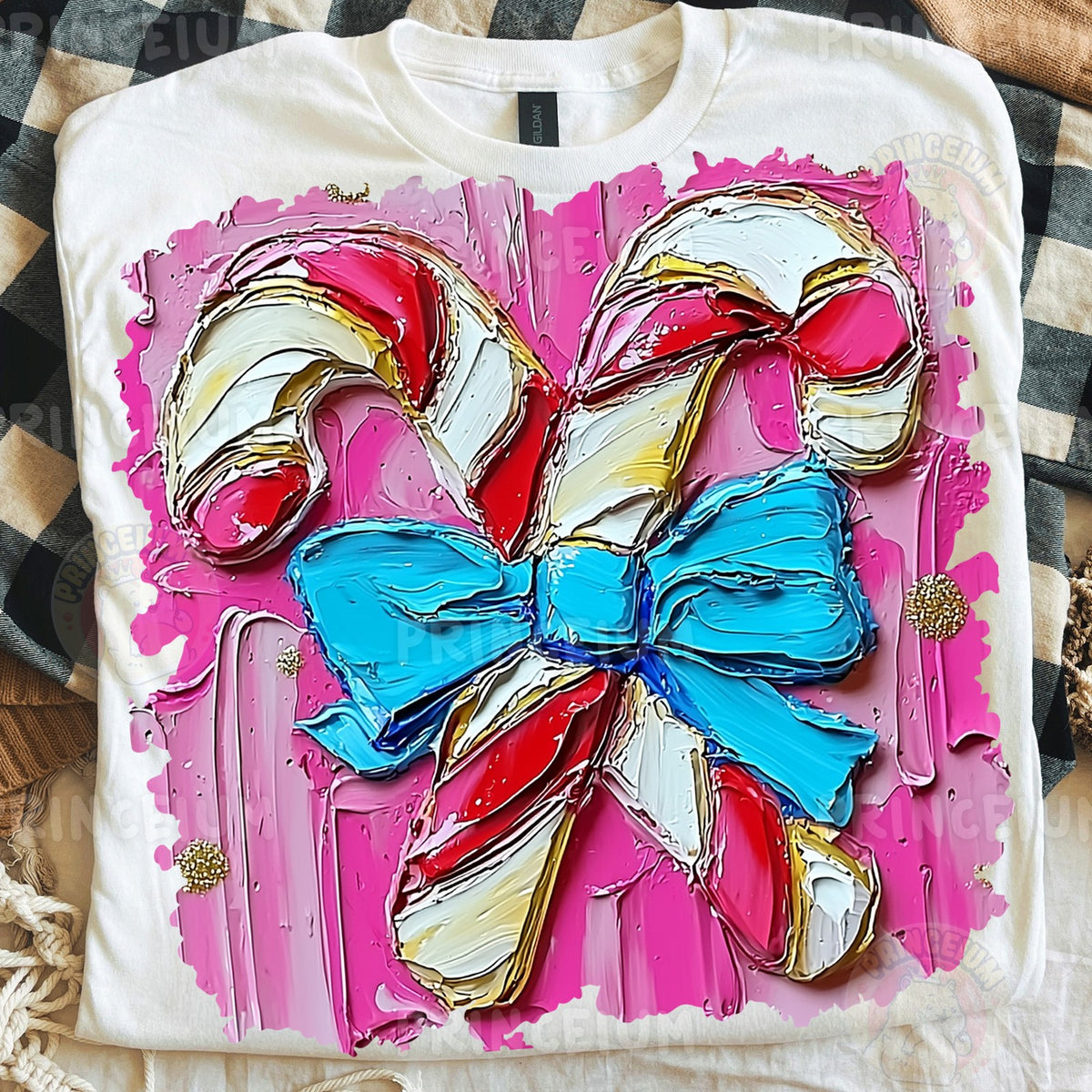 Painted Candy Cane Bow