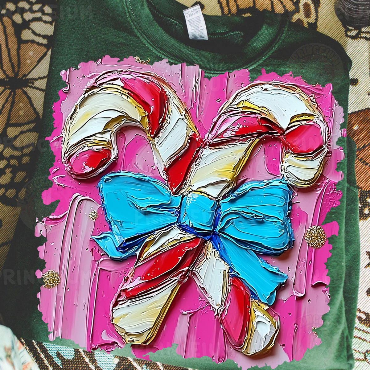 Painted Candy Cane Bow