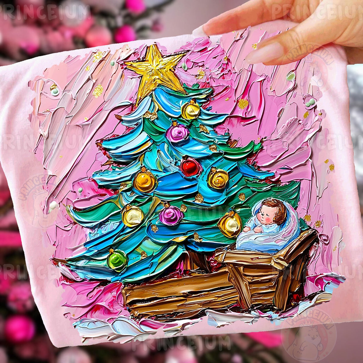 Painted Christmas Tree Nativity