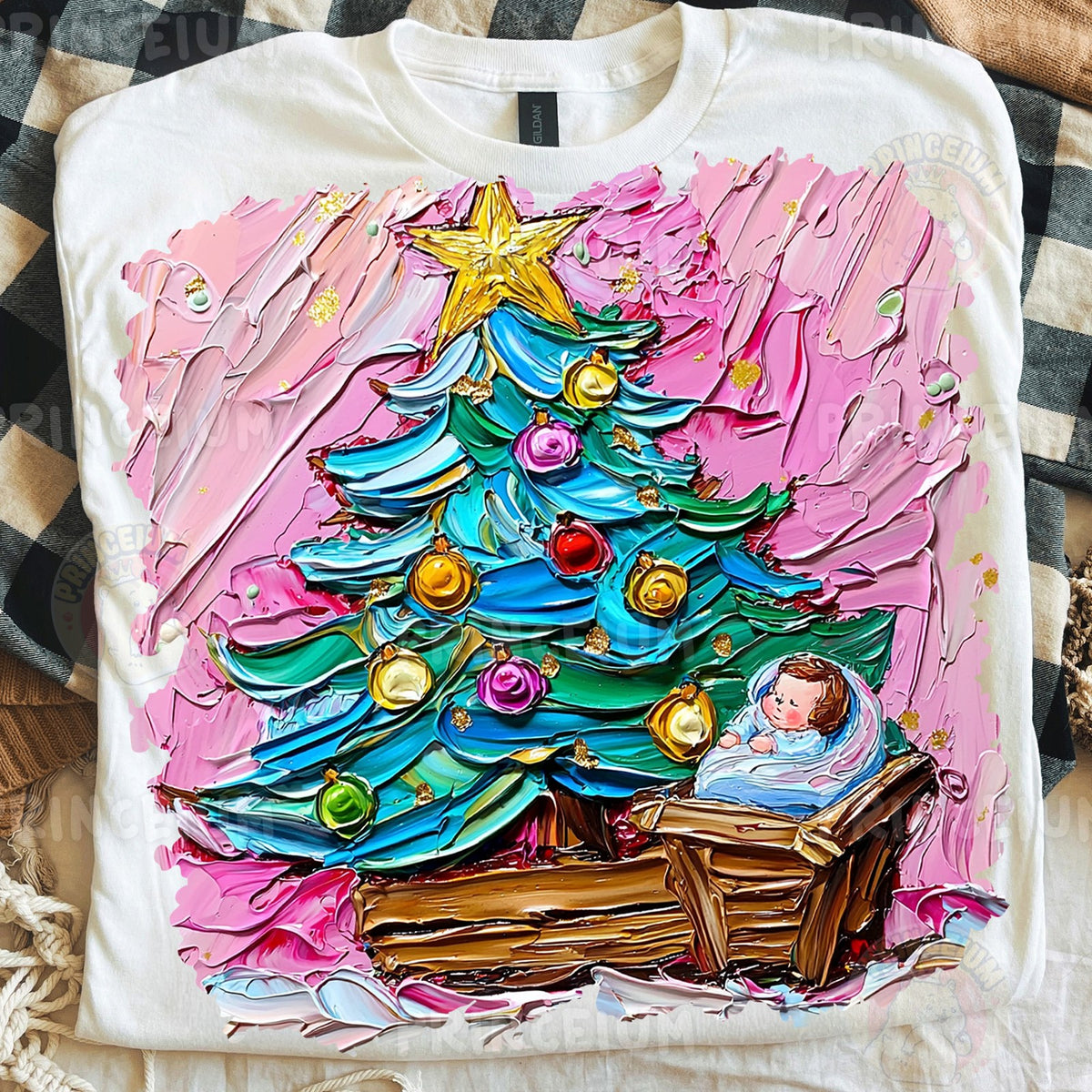 Painted Christmas Tree Nativity