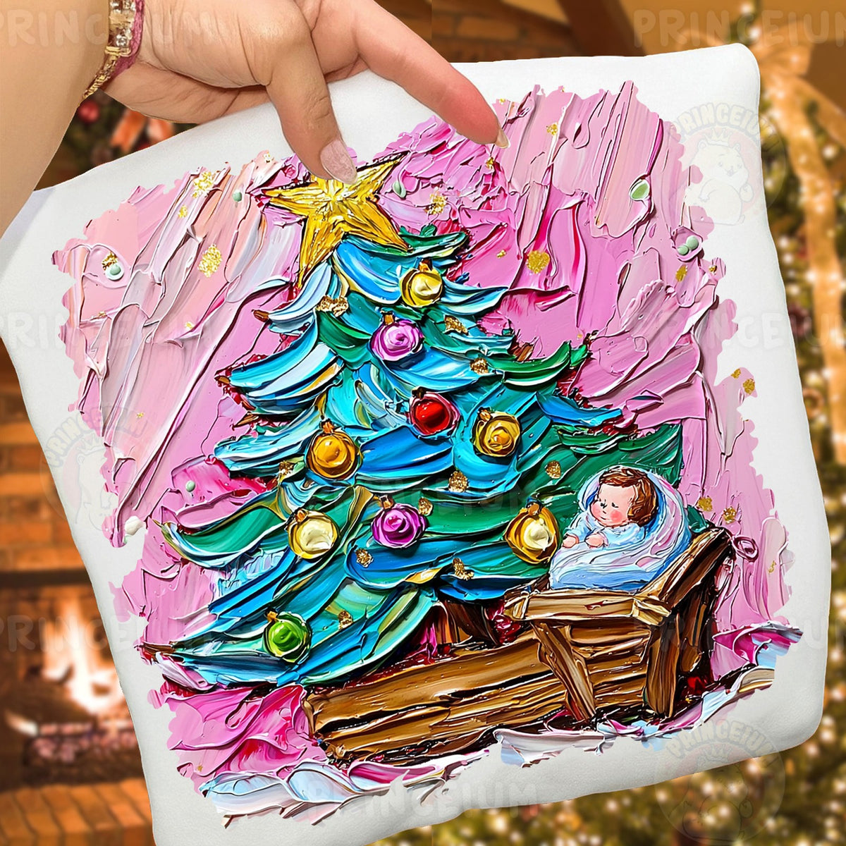 Painted Christmas Tree Nativity