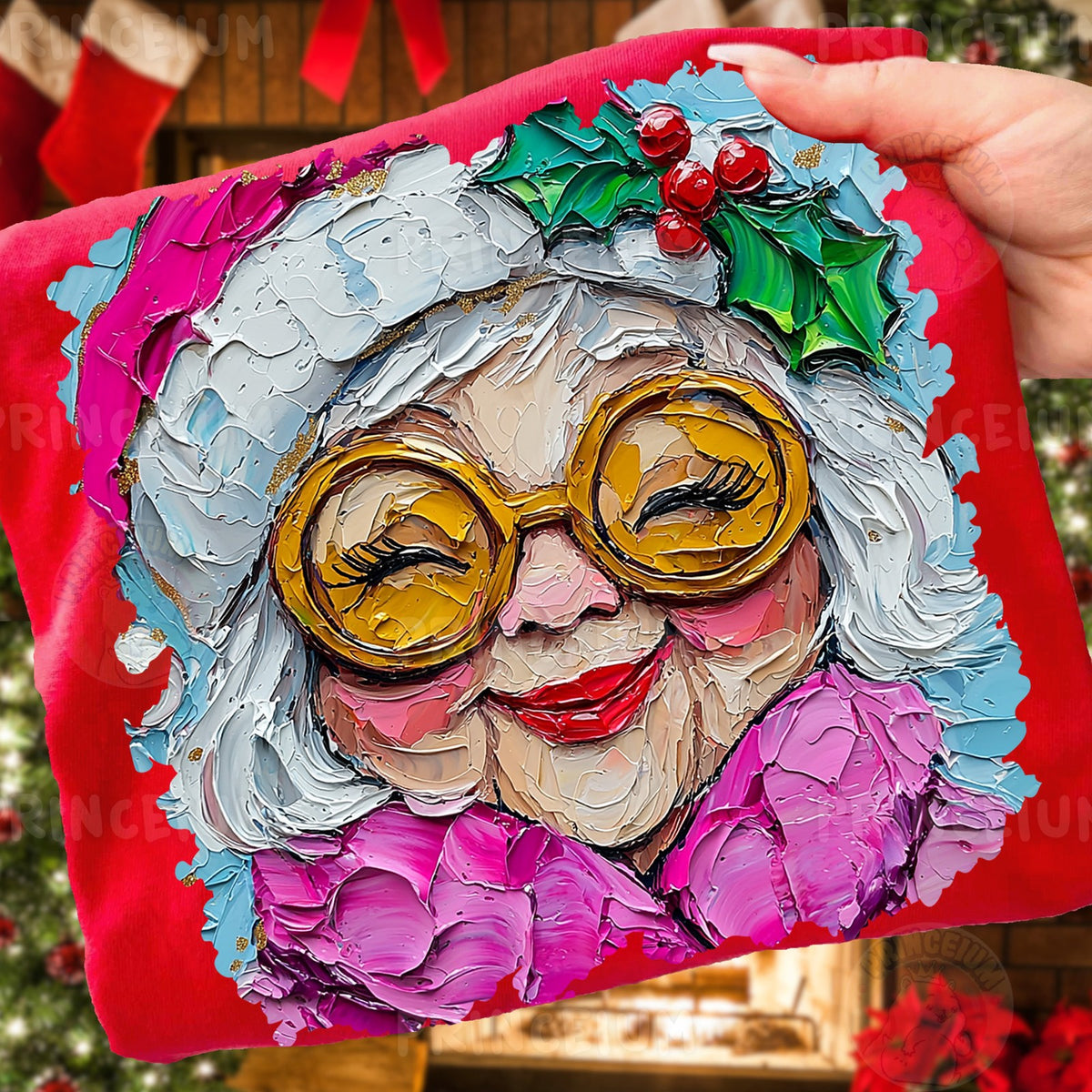 Happy Mrs. Claus Painted Portrait