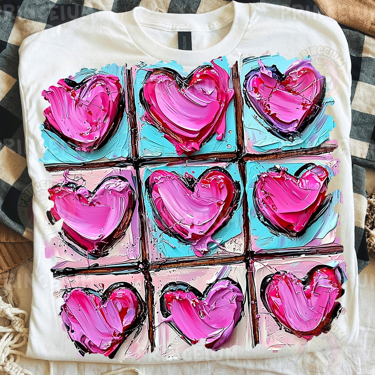 Painted Hearts Tic Tac Toe