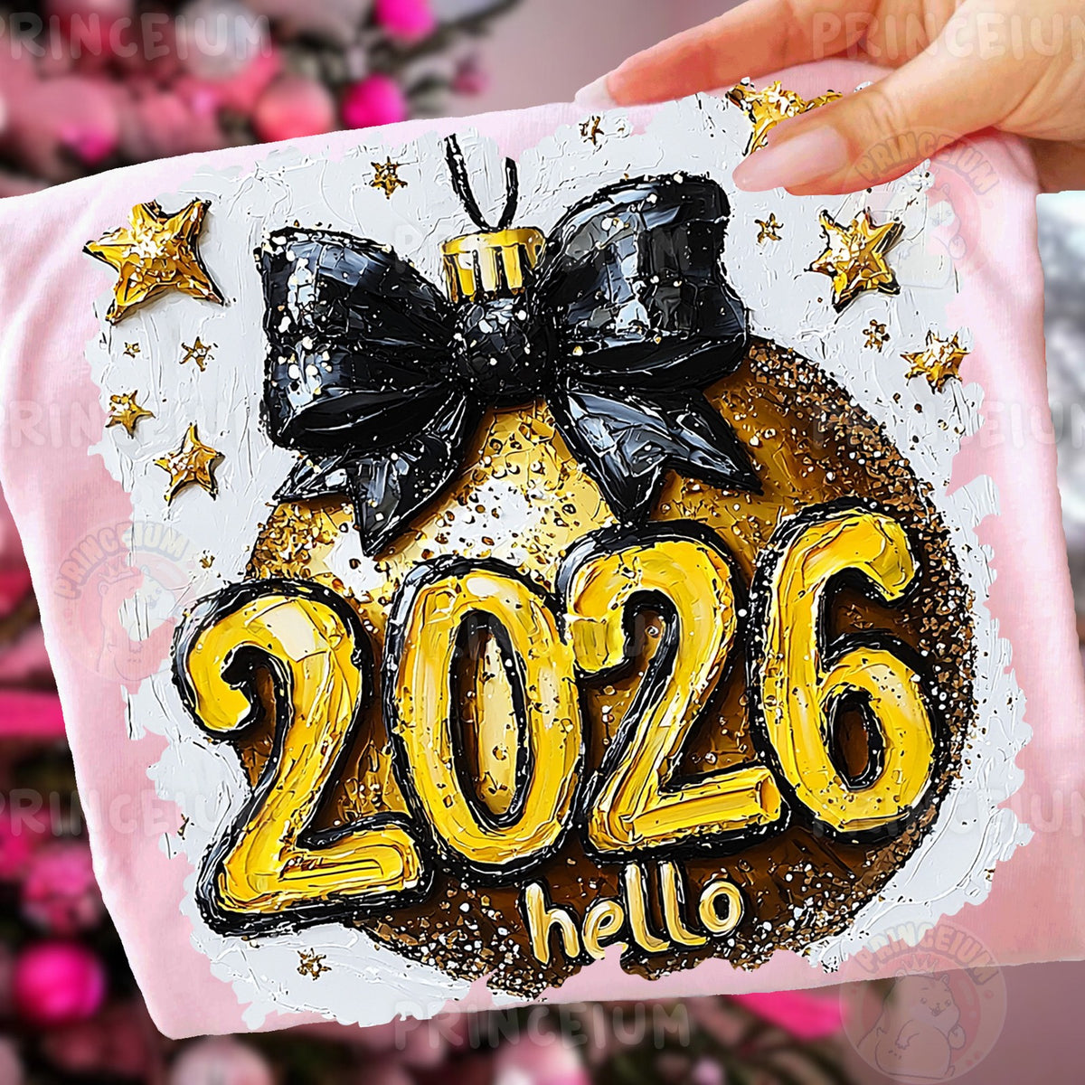 Hello 2026 Bow Ornament