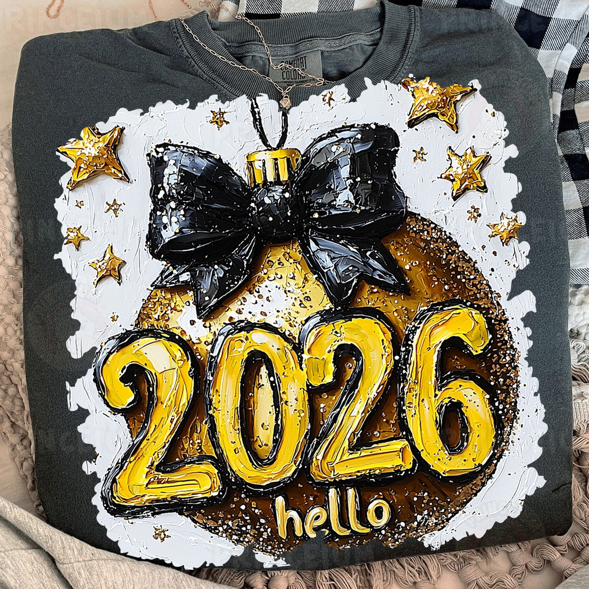 Hello 2026 Bow Ornament
