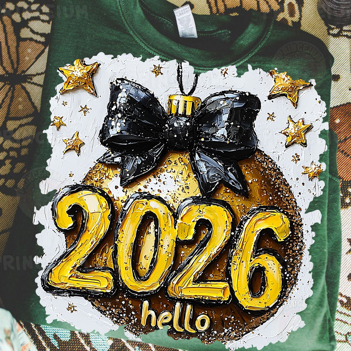 Hello 2026 Bow Ornament