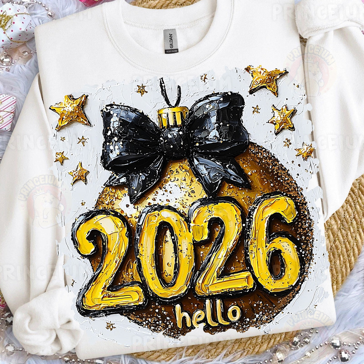 Hello 2026 Bow Ornament