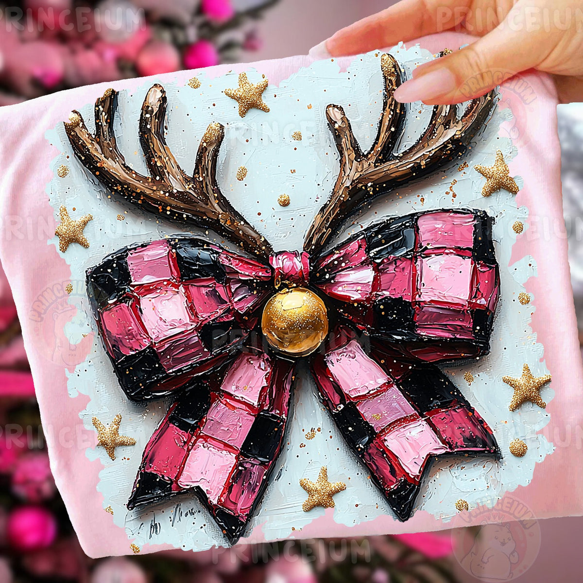 Reindeer Antler Checkered Bow