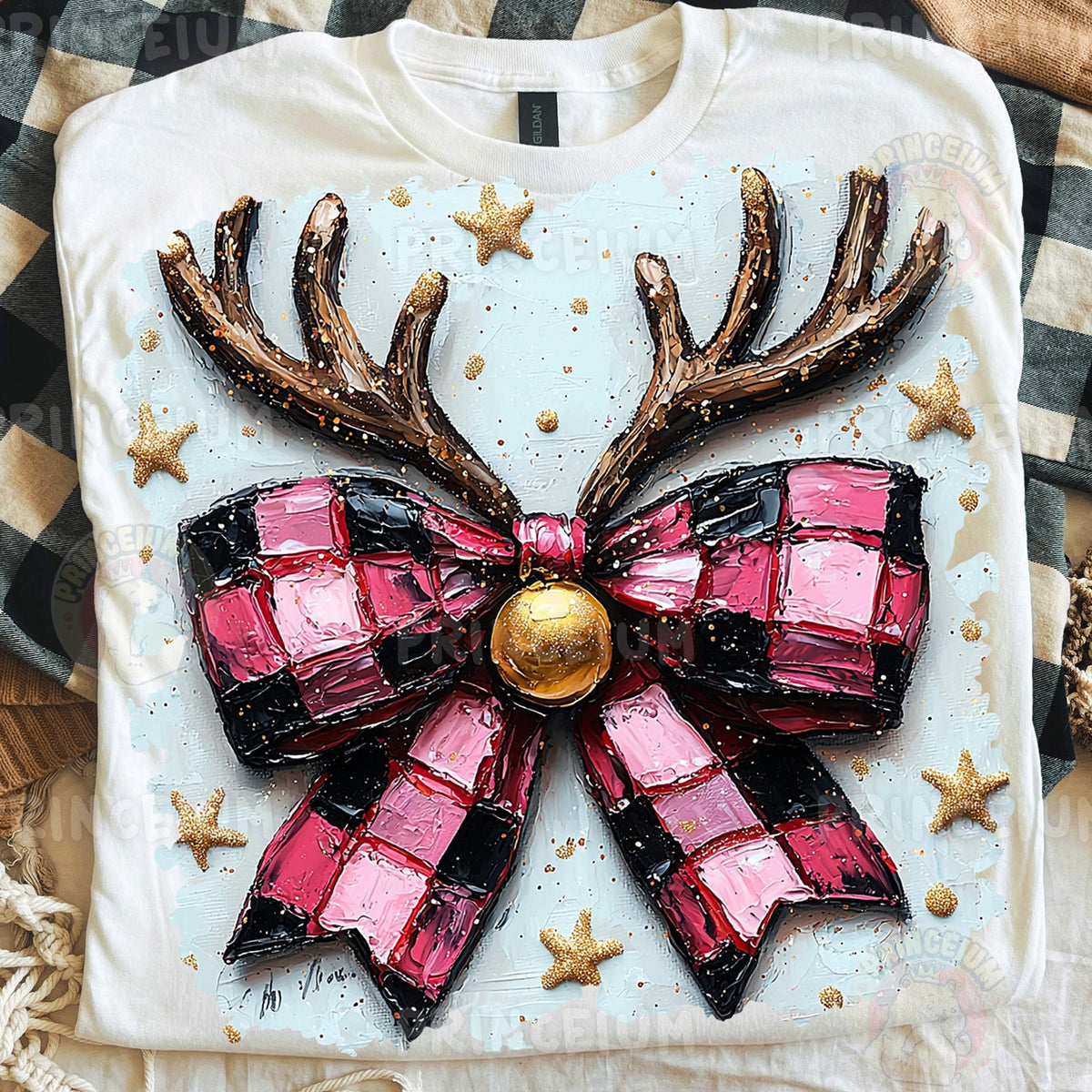 Reindeer Antler Checkered Bow