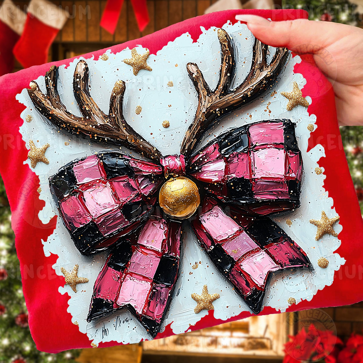 Reindeer Antler Checkered Bow