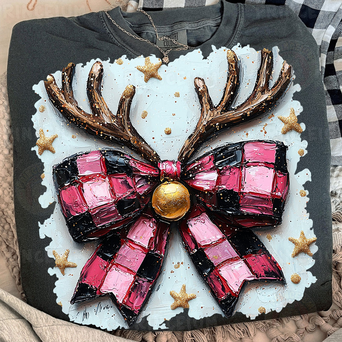 Reindeer Antler Checkered Bow