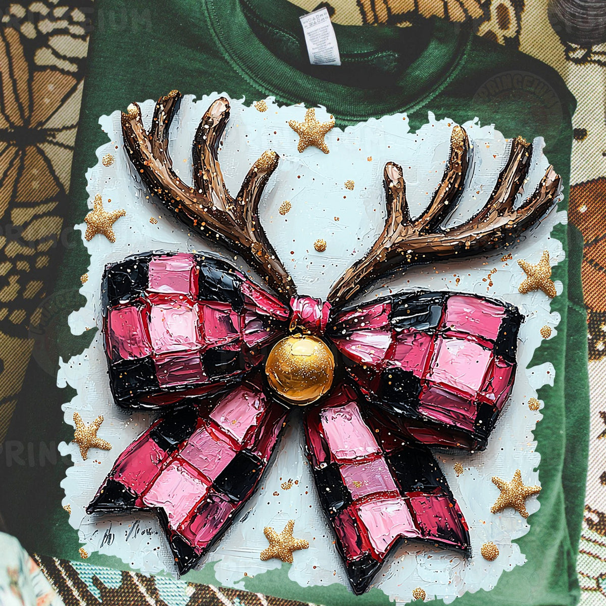 Reindeer Antler Checkered Bow