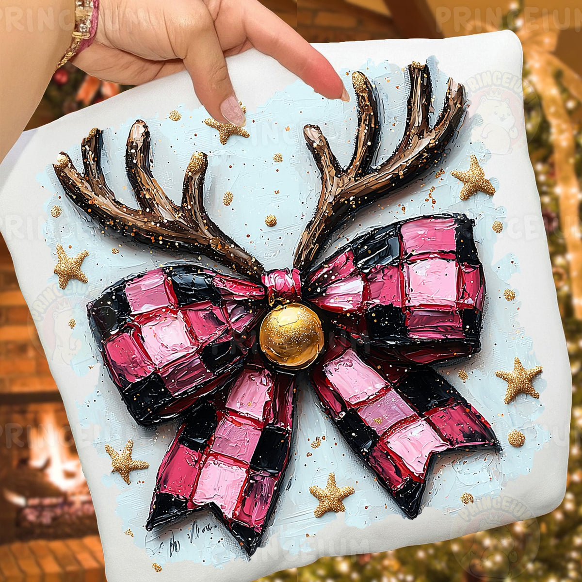 Reindeer Antler Checkered Bow