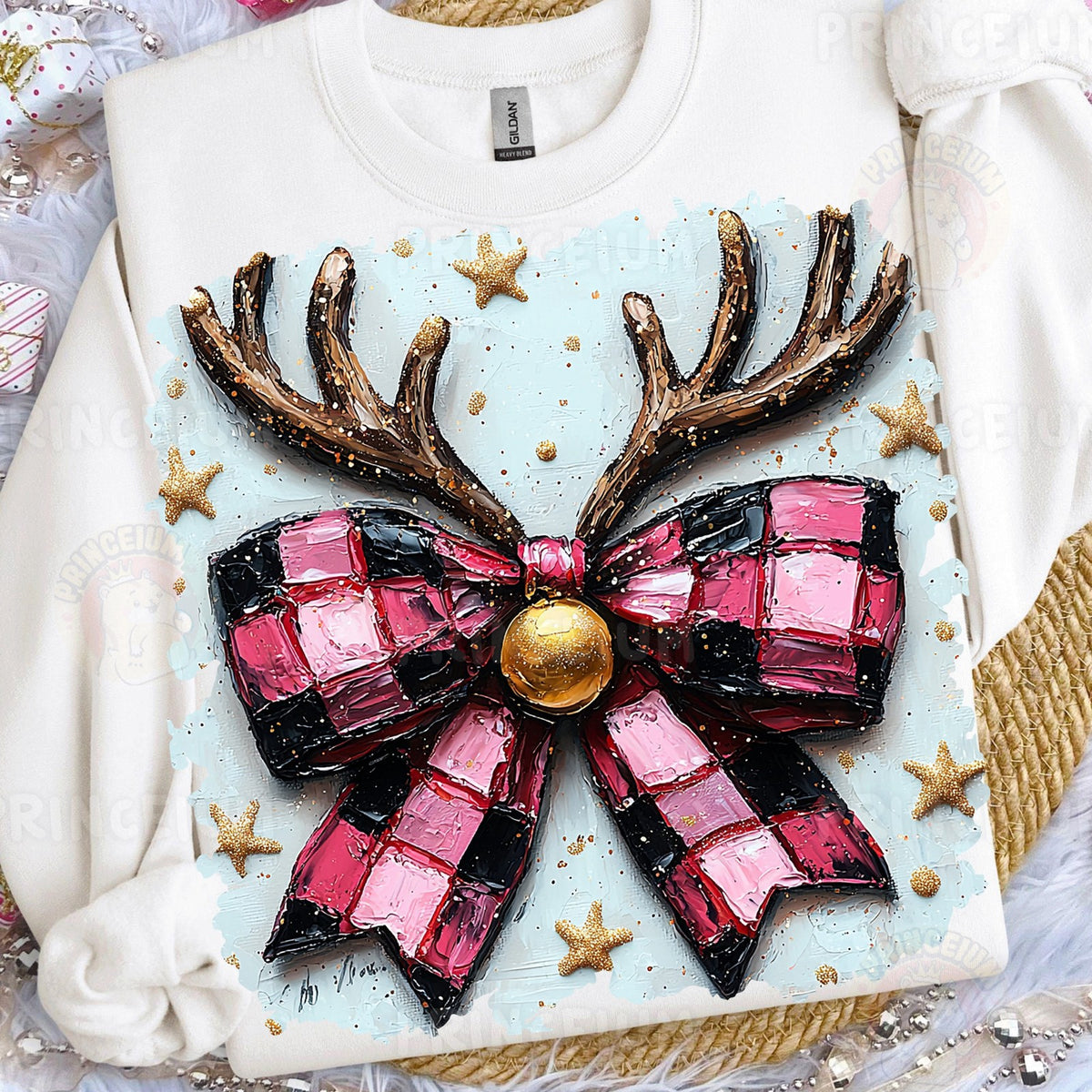 Reindeer Antler Checkered Bow