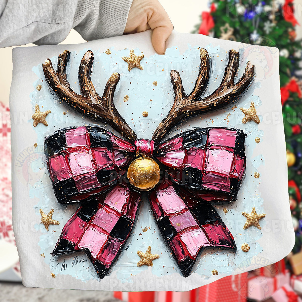 Reindeer Antler Checkered Bow