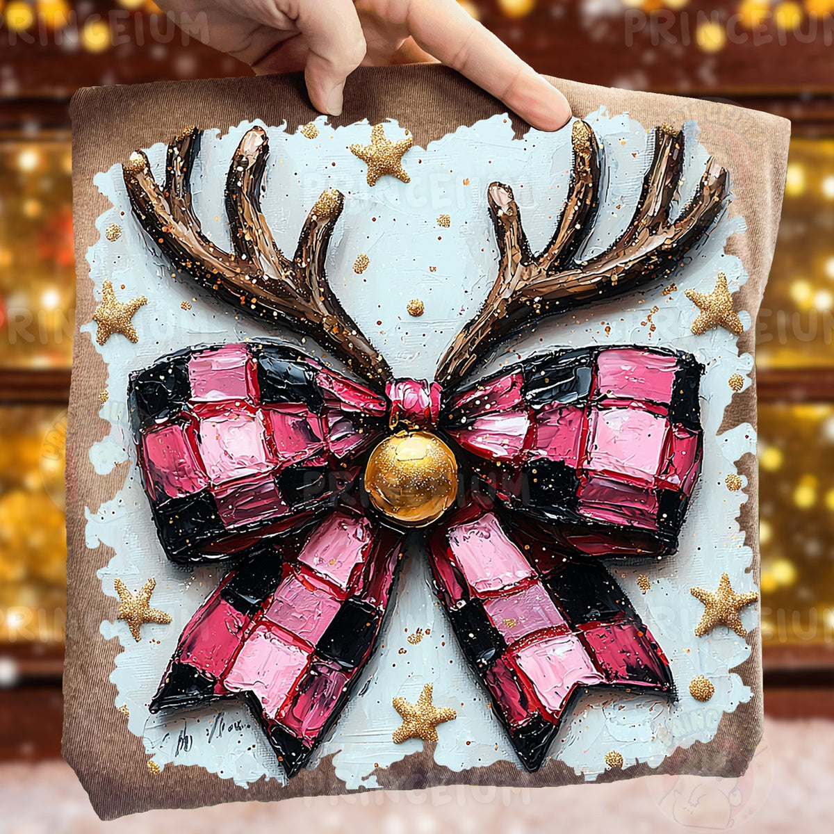 Reindeer Antler Checkered Bow
