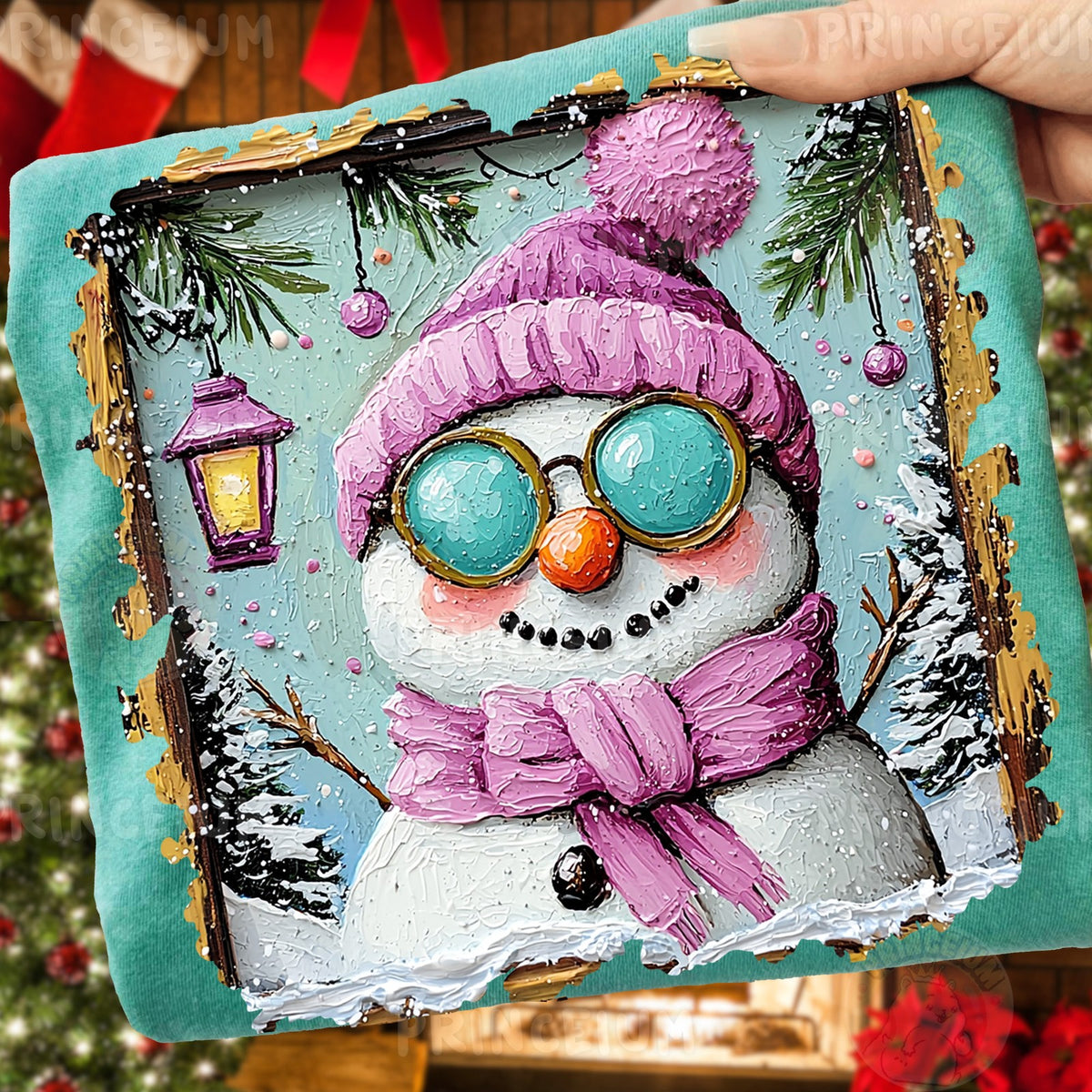 Cozy Pink Snowman