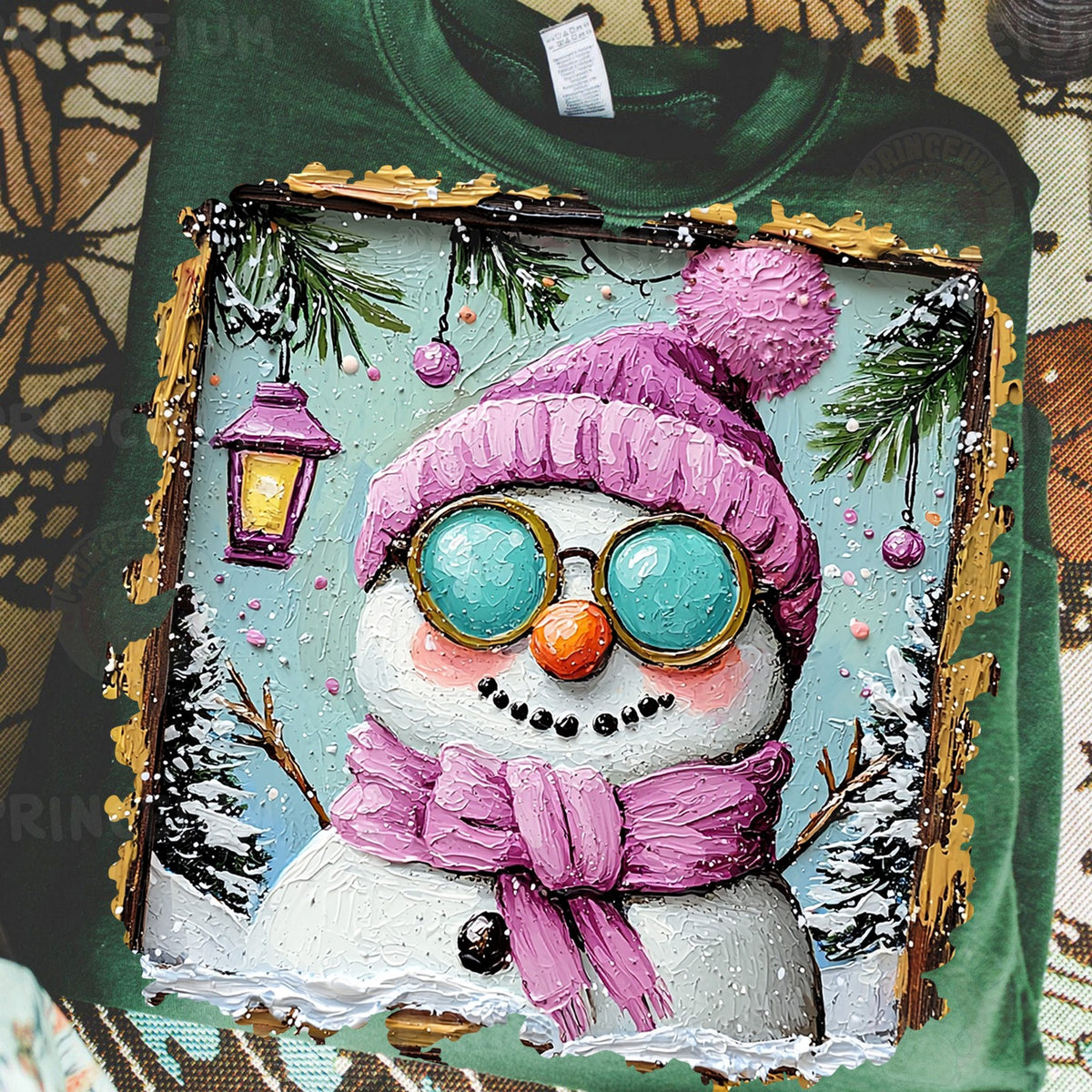 Cozy Pink Snowman