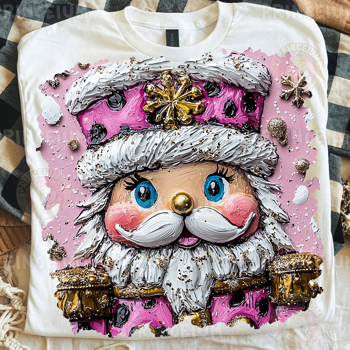Pink Textured Santa