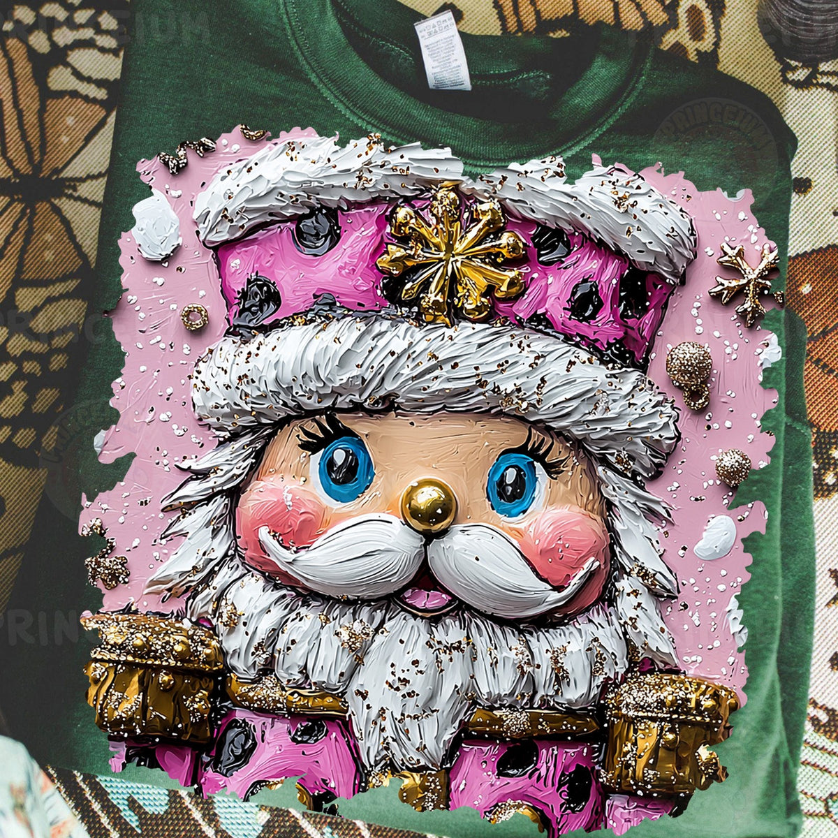 Pink Textured Santa