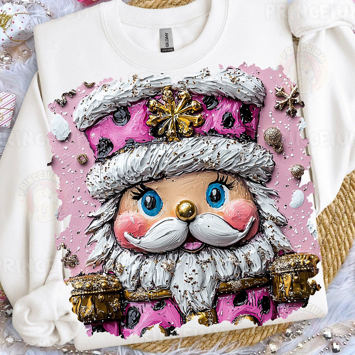 Pink Textured Santa