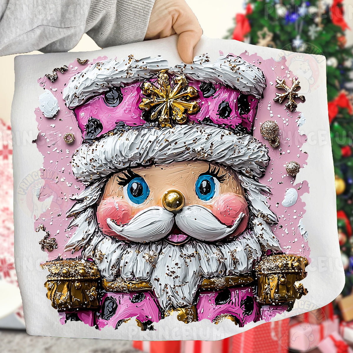 Pink Textured Santa