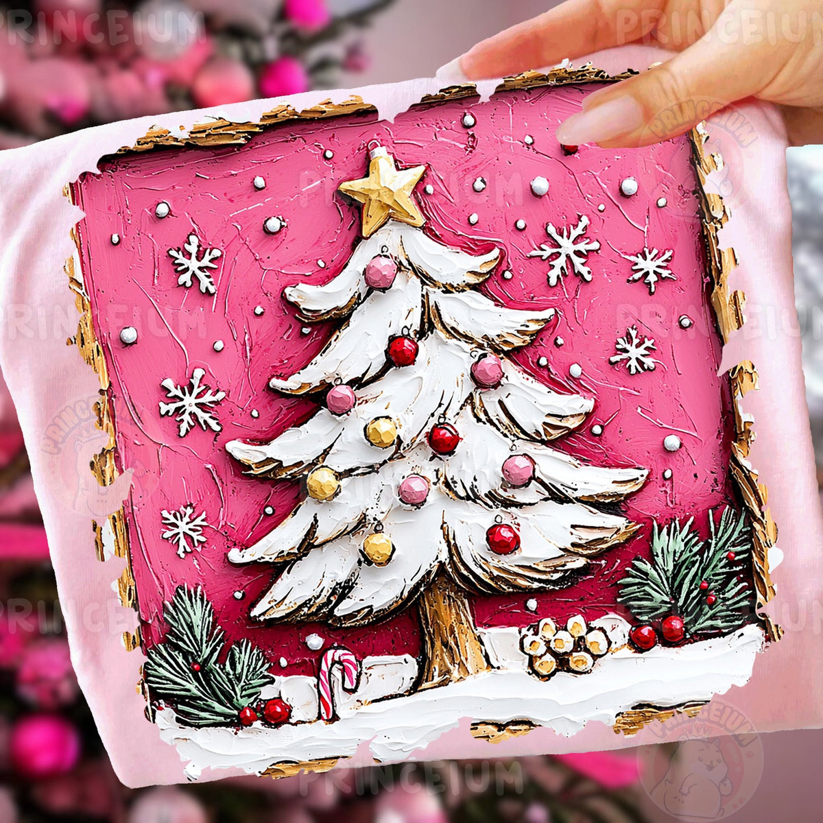 Painted Pink Christmas Tree
