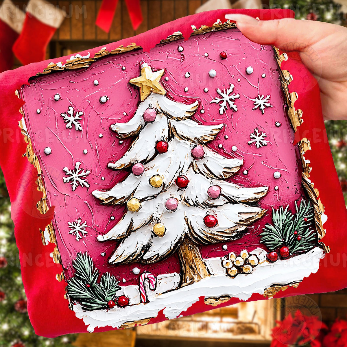 Painted Pink Christmas Tree