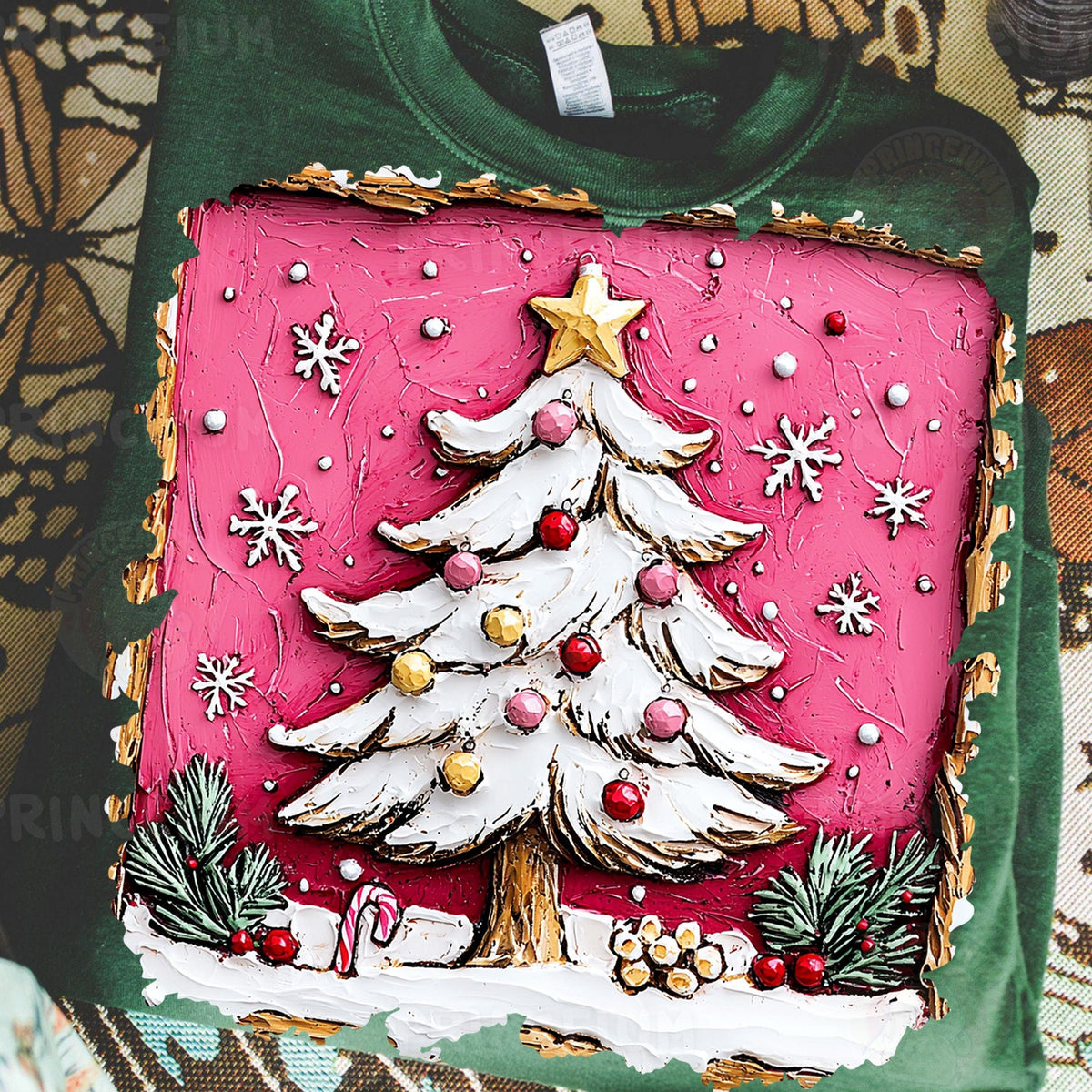 Painted Pink Christmas Tree
