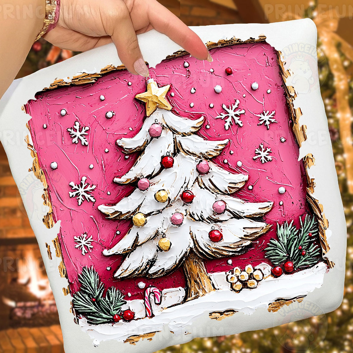 Painted Pink Christmas Tree